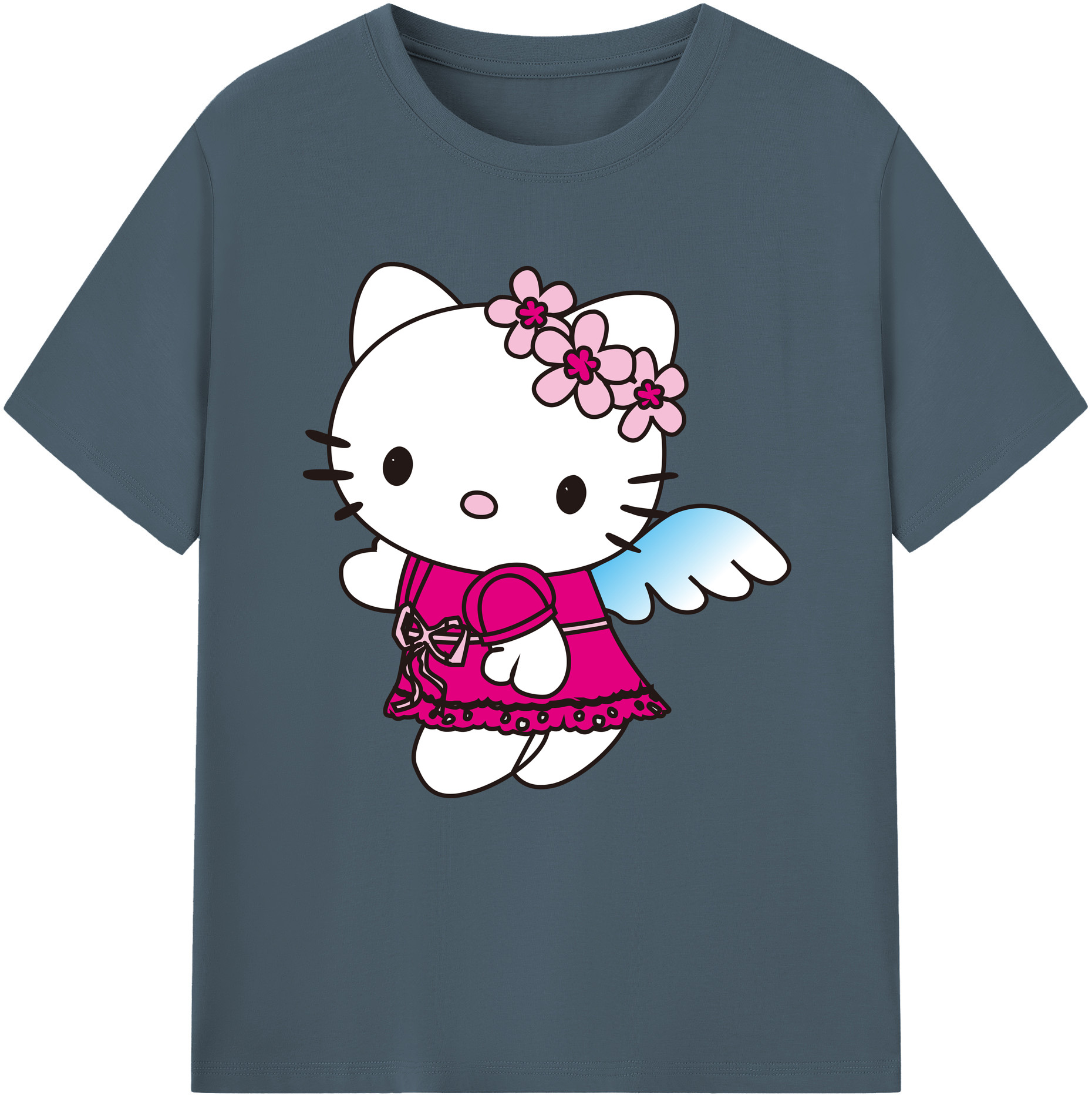 （画像用） Hello Kitty ハローキティ 綿100％半袖Tシャツ（フロントプリント）